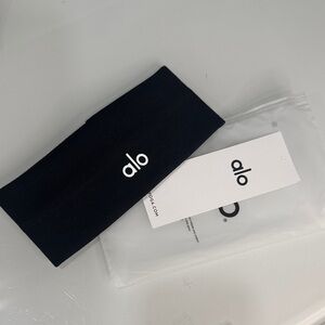 ALO Yoga Black Logo Knit Headband